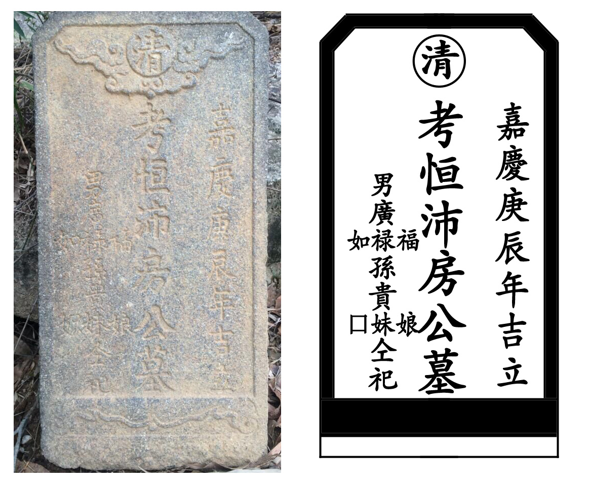 普宁市大坪镇善德村寨面前发现【房恒沛】墓碑：房氏遗迹辑录.jpg